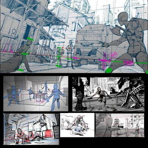 Anime Perspective, Cool Digital Art, Digital Art Inspiration, Perspective Sketch, Comic Book Layout, Storyboard Illustration, Perspective Drawing Architecture, Perspective Drawing Lessons, Animation Storyboard