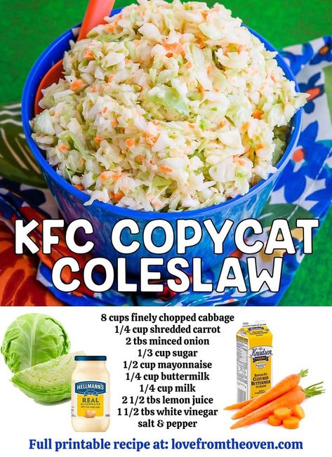 Wv Recipes, Best Coleslaw, Best Coleslaw Recipe, Kfc Coleslaw Recipe, Kfc Chicken Recipe, Coleslaw Recipe Easy, Kfc Recipe, Homemade Coleslaw, Salad Dressing Recipes Homemade