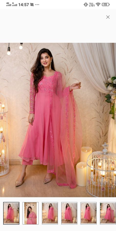 Pink Chudithar, Anarkali Churidar Party Wear, Full Hand Churidar Designs, Latest Anarkali Dress Designs, Plain Saree Dress Design Ideas, Plain Net Kurti Designs, Plain Net Frocks For Women, Net Churidar Designs, Net Churidar Designs Ideas