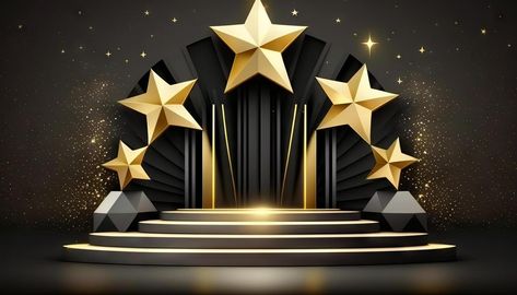 Award ceremony background with podium and 3d gold star element. Award Ceremony Background, Ceremony Background, Award Ceremony, Wedding People, Heart Tree, Cityscape Photos, Logo Banners, Heart With Arrow, Marketing Design