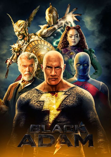 Black Adam Poster Design Black Adam Movie Poster, Black Adam Poster, Black Adam Movie, Shazam Comic, Adams Movie, Action Movie Poster, Justice Society Of America, Black Adam, Movie Posters Design