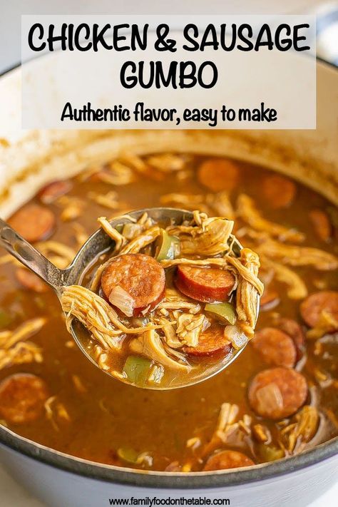 Gumbo Video, Chicken Gumbo Soup, Easy Gumbo, Gumbo Recipe Easy, Chicken And Sausage Gumbo, Dark Roux, Chicken Sausage Gumbo, Gumbo Recipe Sausage, Gumbo Soup