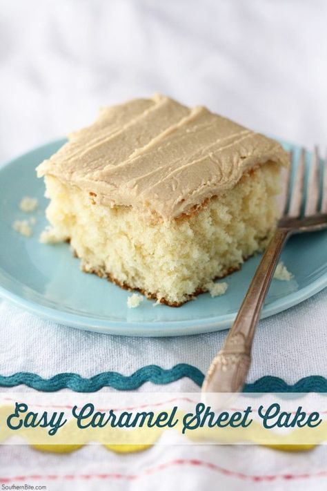 Caramel Cake can be a little intimidating but this easy recipe will have you enjoying this delicious treat in no time! Caramel Sheet Cake, Hot Milk Cake, Caramel Cake Recipe, Caramel Icing, Easy Caramel, Caramel Frosting, Sheet Cake Recipes, Milk Cake, Caramel Cake