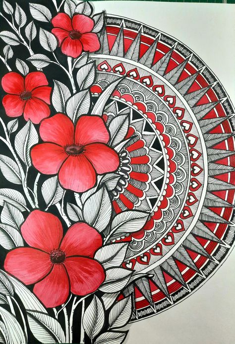 Mandala#Painting#Floral#Redflower#linework#artistic#handmade#Dm for order Floral Mandala Drawing, Mandala Practice, Alpona Design, Easy Mandala Drawing, Square Grid, Lippan Art, Mandala Art Therapy, Glass Paintings, Simple Mandala