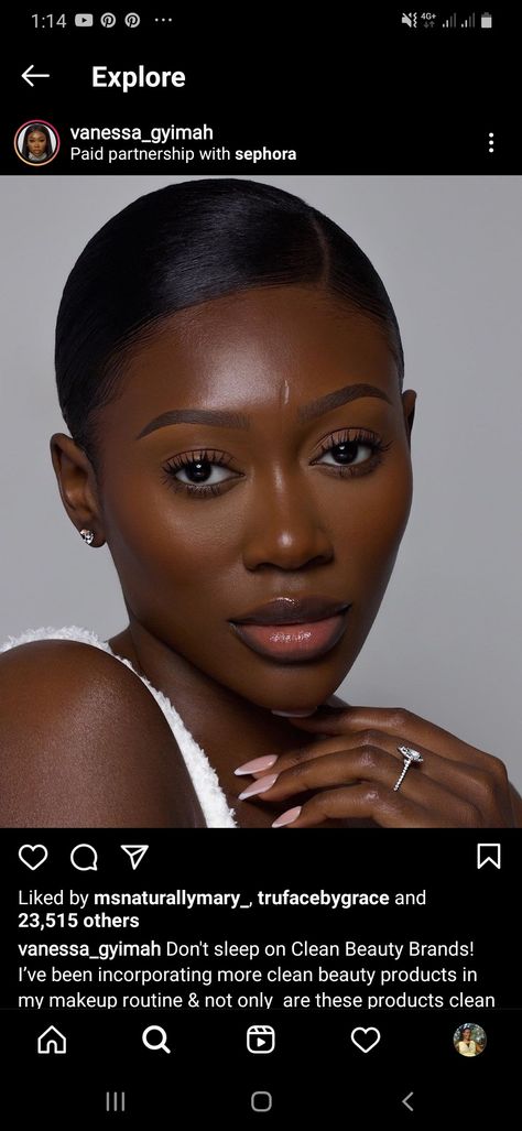 Dewy Full Glam Makeup, Corporate Makeup Looks Black Women, Makeup In Brown Skin, Natural Makeup No Lashes, Bridesmaid Make Up Natural Brown Eyes, Black Clean Girl Makeup, Matte Makeup Look On Black Women, Bridal Makeup Matte, Conference Makeup