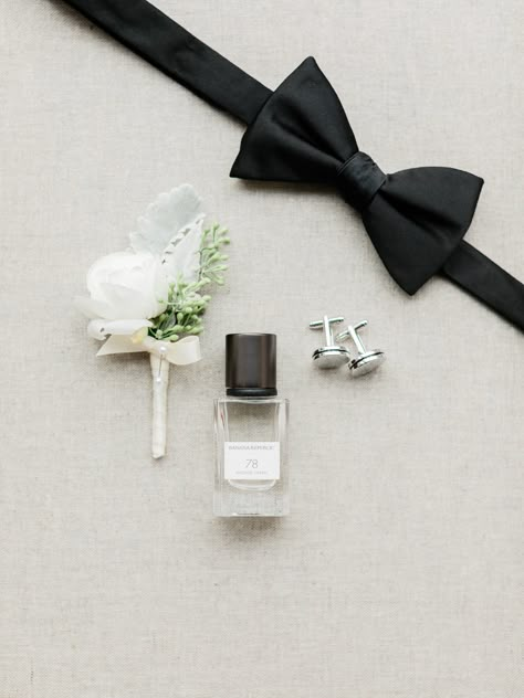 Groom Flat Lay Details, Grooms Details, Fall Groom, Wedding Photography Detail Shots, Groom Wedding Shoes, Groomsmen Wedding Photos, Groom Prep, Groom Hair, Black Bowtie