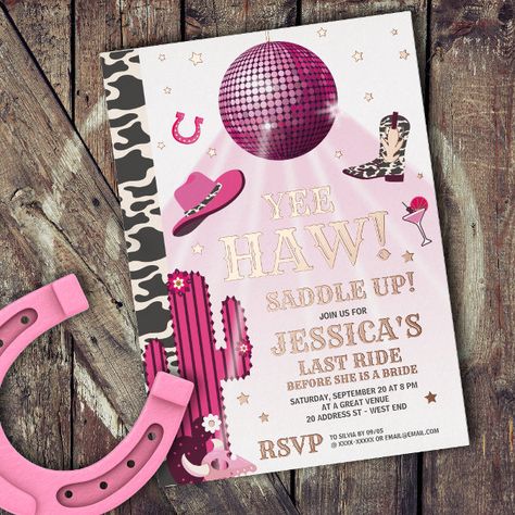 Disco Cowgirl Bachelorette Party  Foil Invitation Space Disco Cowgirl, Space Cowgirl Bachelorette Party, Space Cowgirl Birthday, Space Cowgirl Bachelorette, Disco Cowgirl Bachelorette Party, Bachelorette Card, Cowgirl Birthday Party Invitations, Disco Cowgirl Bachelorette, Cowgirl Birthday Invitations