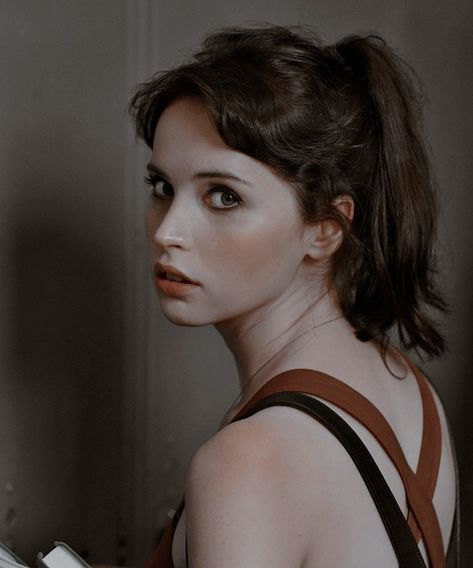 Felicity Jones Aesthetic, Black Haired Face Claim, Felicity Jones Black Cat, Felicia Hardy Aesthetic, Felicity Jones Hair, Violet Bridgerton, Jones Aesthetic, Mary Macdonald, Harpers Bazar