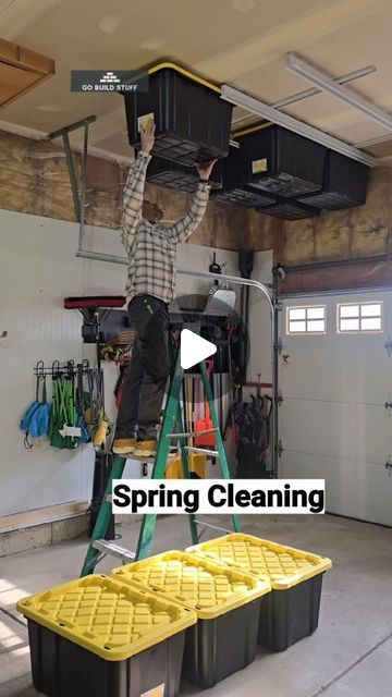 M Sam Irwin on Instagram: "The Tote Slide  by ceilingsam is a great way to get storage bins off the floor #springcleaning #toteslide #storage #gobuildstuff" Garage Ceiling Storage, Garage Ceiling, Ceiling Storage, Equipment Storage, March 4, Storage Bin, Spring Cleaning, Storage Bins, The Floor