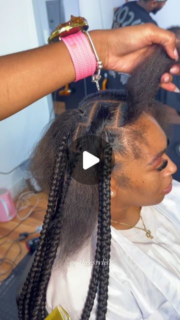 Asya | Philadelphia Hair Stylist on Instagram: "Style: Large Knotless + Butt length 💛  Classes and Coaching calls  are coming soon follow to stay updated on more information !   For pricing and availability Please visit the link in my bio for more details 🔗!  - #phillyhairstylist #phillybraids #phillybraiders #phillybraider #phillyhairbraider #phillystylist #phillylargeknotless #largeknotlessbraids #largeknotless #largeknotlessboxbraids ##jumboknotless #jumboknotlessbraids ##knotlessbraids #knotless" 20 Knotless Braids, Big Knotless Braids, Large Knotless Box Braids, Jumbo Knotless Box Braids, Large Knotless Braids, Box Braids Bun, Large Knotless, Hair Braider, Colored Braids