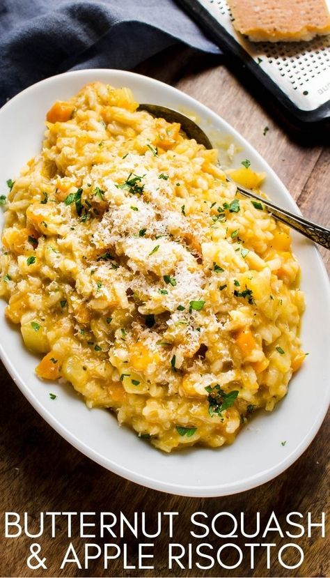 Pork Belly Risotto, Thanksgiving Risotto Recipes, Roasted Butternut Squash Risotto, Winter Risotto Recipes, Fall Risotto Recipes, Autumn Risotto Recipes, Winter Bbq Side Dishes, Rosoto Recipes, Autumn Risotto