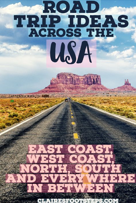 If taking a cross country trip is on your bucket list, or just a simple road trip around America is on your travel list, you need to check out the best 25 road trips around The USA. Cross these destinations off your travel bucket list and map with these road trip ideas. East coast, West Coast, North and South and everywhere in between, these road trip inspiration ideas will provide memories to last a lifetime. #travel #roadtrip #USA #NorthAmerica East Coast To West Coast Rv Trip, East To West Coast Road Trip, East To West Road Trip Usa, Road Trips In The South, Cross Country Road Trip Routes, Road Trip Bucket List, Usa Road Trip Map, Roadtrip America, Road Trip Ideas