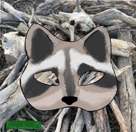 Raccoon Therian Mask Design, Therian Mask Ideas Racoon, Racoon Therian Mask, Raccoon Therian Mask, Mask Ideas Drawing, Raccoon Therian, Therian Aesthetic, Therian Mask Ideas, Raccoon Mask