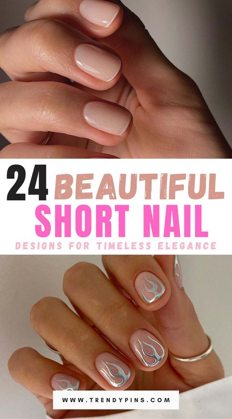 Best Simple Short Nail Ideas And Designs Minimalist Short Nail Design, Elegant Short Nail Designs, Natural Nail Length, Simple Short Nail Ideas, Simple Short Nail Designs, Short Natural Nails, Short Nail Ideas, Gel Polish Nail Designs, Color Block Nails