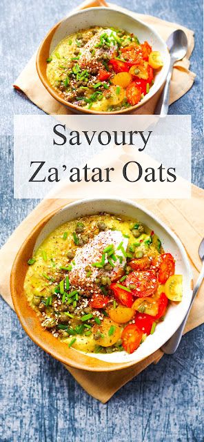 Savoury Za'atar Oats |Euphoric Vegan Savoury Oats, Savory Oatmeal Recipes, Veg Stock, Savory Oatmeal, Gf Breakfast, Za Atar, Vegan Yogurt, Baked Oats, Breakfast Meal Prep