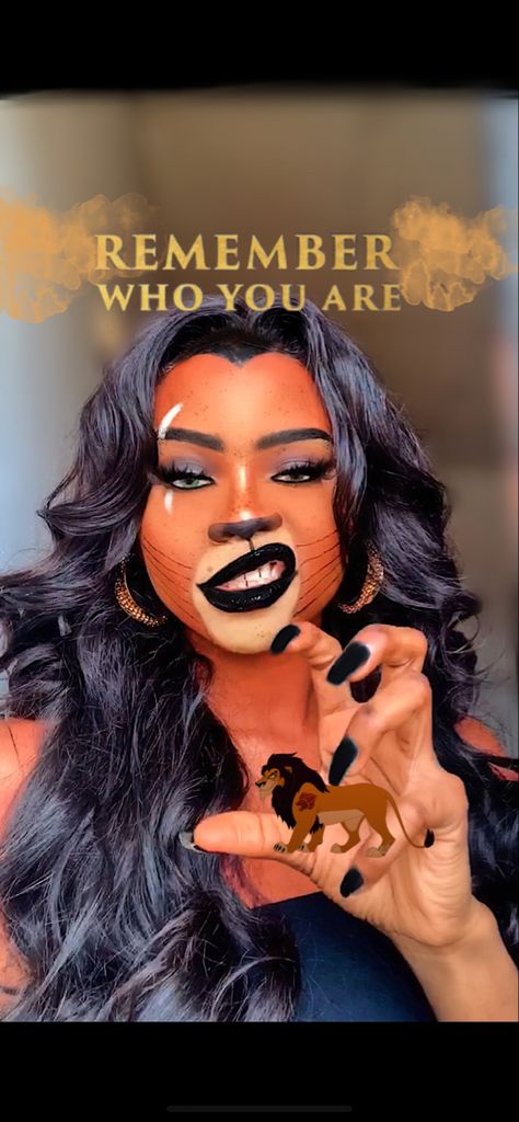 Villain Halloween Makeup, Scar Lion King Costume Women, Scar From Lion King Costume, Scar Cosplay Lion King, Easy Quick Diy Halloween Costumes, Easy Halloween Costumes For Black Women, Scar Costume Female, Easy Disney Villain Costumes Diy, Disney Villian Makeup