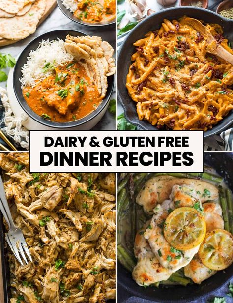 Easy Gluten and Dairy Free Recipes For Busy Lives Quick And Easy Gluten And Dairy Free Meals, Gluten Free No Dairy Recipes, Easy Yummy Gluten Free Dinners, Easy Dinner Recipes Gluten And Dairy Free, Gluten Free Dairy Free Chicken Pasta, Gfdf Recipes Dinners, Gluten And Dairy Free Main Dishes, Gluten Free Dairy Free One Pan Meals, Gluten Free Dairy Free Instant Pot Meals