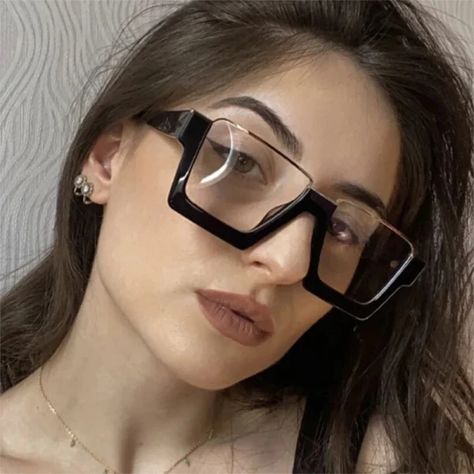 Just found this amazing item on AliExpress. Check it out! $11.72 | Personality Square Flat Light Mirror Anti-blue Light Trend Ins Hip Hop Big Frame Glasses Cross-border Fashion Glasses Frame Half Frame Glasses, Fashion Glasses Frames, Womens Glasses Frames, Square Glasses, Frame Glasses, Clear Vision, Mens Eyewear, Vintage Glasses, Optical Frames