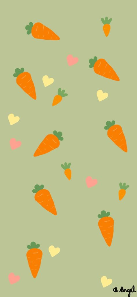 Rabbit Carrot Wallpaper, Carrot Aesthetic Wallpaper, Cute Carrot Wallpaper, Carrot Cake Wallpaper, Carrot Wallpaper Cute, Easter Lock Screen, Carrot Aesthetic, Carrot Background, Carrot Wallpaper