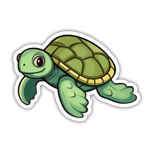 Swimming Turtle, Turtle Sticker, Black Cat Sticker, Capture The Moment, Tattoo Style Drawings, Handmade Sticker, Transparent Material, Anime Stickers, Dog Stickers