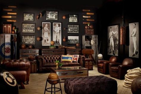 Amazin man cave office! Man Cave Couch, Sports Room Man Cave, Man Cave Designs, Sports Man Cave, Man Cave Design, Ultimate Man Cave, Man Cave Room, Man Cave Office, Man Cave Basement