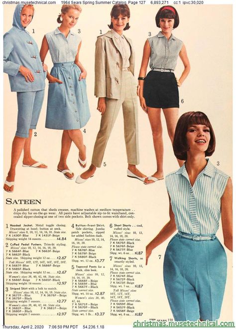 1964 Sears Spring Summer Catalog, Page 127 - Christmas Catalogs & Holiday Wishbooks 1964 Womens Fashion, 1964 Outfits, 1960s Summer Fashion, 60s Outfits For Women, Early 60s Fashion, Queens Gambit, 60s And 70s Fashion, 20th Century Fashion, Sixties Fashion