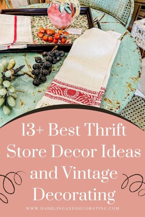 13+ Best Thrift Store Decor Ideas and Vintage Decorating | Dabbling & Decorating Thrift Shop Decor, Vintage Store Ideas, Thrifting Aesthetic, Thrift Store Diy Projects, Vintage Booth Display, Vintage Store Displays, Vintage Decor Ideas, Antique Booth Ideas, Vintage Thrift Stores