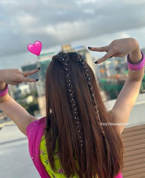 Stone Hairstyle, Alia Bhatt Hairstyles, Braided Hair Tutorial, Girl's Swag, Beautiful Casual Dresses, Two Braids, Fancy Dresses Long, Photo Poses For Couples