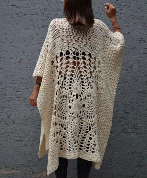 Crochet Dress Pattern, Crochet Vest, Poncho Cape, Crochet Poncho, Crochet Blouse, Boho Crochet, Crochet Techniques, Crochet Shawl, Crochet Cardigan