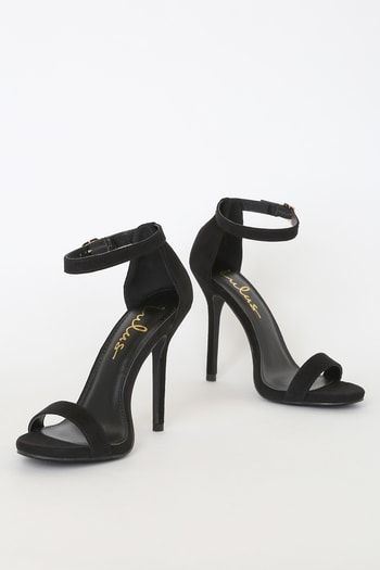 Elsi Black Single Strap Heels Black Heels Closed Toe, Strip Heels, Single Strap Heels, Heels Closed Toe, Cheap Heels, Black Ankle Strap Heels, Womens Business, Dressy Clothes, Single Sole Heels