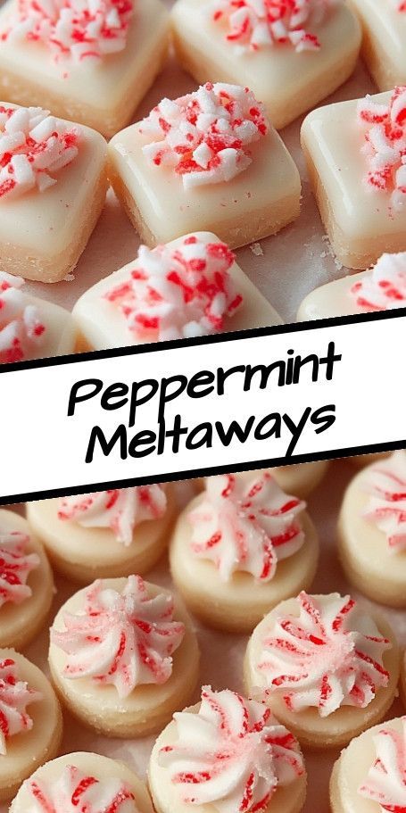 Peppermint Meltaways - These delightful Peppermint Meltaways are the perfect treat for the holiday season. With their tender texture and refreshing peppermint flavor, they truly live up to their name, melting in your mouth with each bite. A festive favorite that's as fun to make as they are to eat! Christmas Dessert Display, Winter Holiday Desserts, Peppermint Meltaways, Festive Cookie Recipes, Peppermint Treats, Peppermint Recipes, Cookie Icing Recipe, Dessert Bites, Baked Cookies