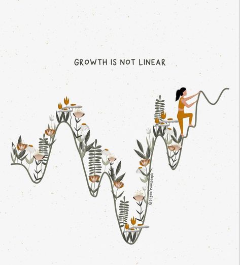 Growth Is Not Linear, Motivational Art Prints, Linear Art, Motivational Art, Self Growth, Powerful Quotes, 2024 Vision Board, Emotional Health, Note To Self