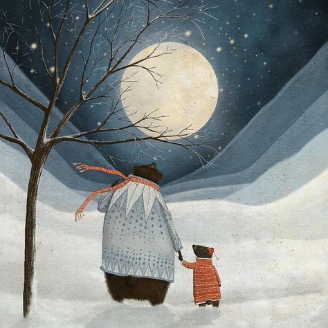 UNDER A MOONLIT SKY - the seventh prompt of #jehanestwelvedays2023 Just had to have this song by Thomas Stenström @thomasstenstrom to go… | Instagram Cozy Pictures, Snow Queen Illustration, Animal Design Illustration, Fairy Tale Illustration, Moonlit Sky, Illustration Techniques, Winter Illustration, Drawing Sketching, People Illustration