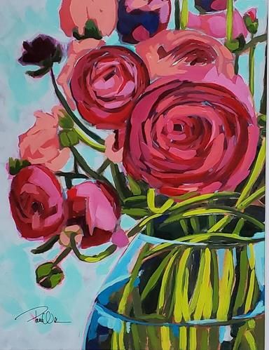 Ranunculus Painting, Lots Of Layers, Spring Florals, Daily Painting, Fluid Acrylics, Daily Paintworks, Ranunculus, Fine Art Gallery, Original Fine Art