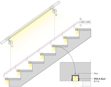 Introducing Adjustable LED Stair Lighting Strips - Engineering Feed Stairs Lighting, Led Stair Lights, Led Exterior Lighting, Stairway Lighting, Stair Lights, Escalier Design, Cove Lighting, Stair Case, Staircase Lighting