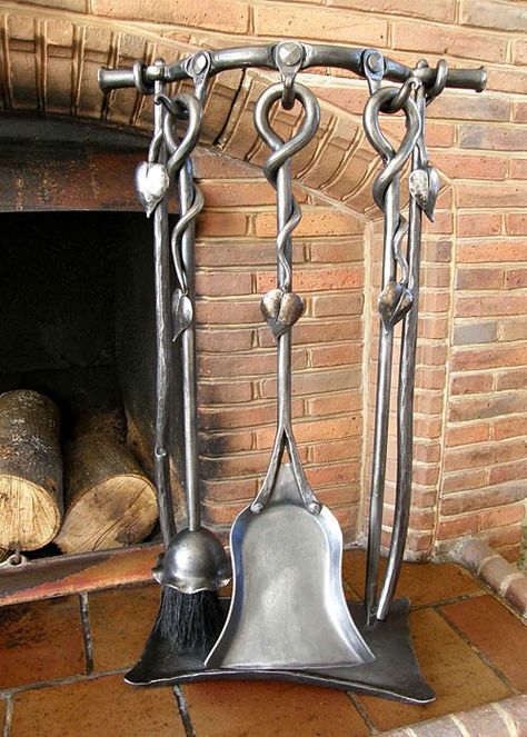 Fire poker set Fire Poker Set, Diy Metal Fire Pit, Coal Forge, Fire Poker, Metal Fire Pit, Fire Pokers, Iron Candle Holders, Wrought Iron Decor, Wood Heater