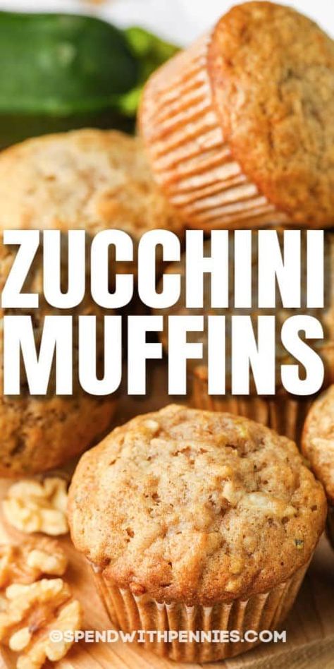 These Zucchini Muffins are easy to make, and are ready in 45 minutes! Make a double batch and keep some in the freezer for when you need a quick, healthy snack. #spendwithpennies #zucchinimuffins #recipe #muffins #breakfast #snack #dessert #fresh #homemade #healthy Taste Of Home Zucchini Muffins, Zucchini Bran Muffins Recipe, Jumbo Zucchini Muffins Recipes, Zucchini Bran Muffins Healthy, Moist Zucchini Muffins, Zucchini Bran Muffins, Zucchini Muffins Recipes, Best Zucchini Muffins, Healthyish Desserts