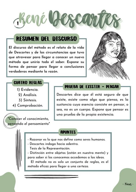 Apuntes sobre René Descartes - Resumen del discurso. - Propone cuatro reglas - Existimos porque pensamos Rene Descartes, Creative School Project Ideas, College Life Hacks, Infographic Design Layout, Notes Inspiration, Bullet Journal School, History Projects, School Life, Good Notes