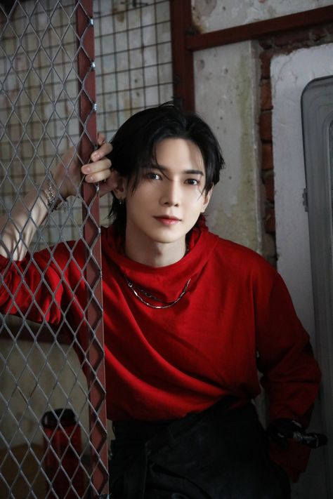 limitless jacket shooting behind Jacket Photoshoot, Yeosang Ateez, Kang Yeo-sang, Woo Young, Red Aesthetic, Kpop Guys, Kpop Aesthetic, One Team, Kpop Wallpaper