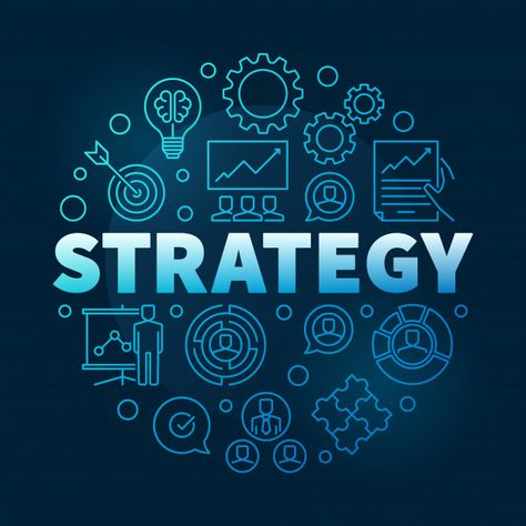 Vector strategy round blue outline illus... | Premium Vector #Freepik #vector #business #abstract #technology #line Strategy Illustration, Brand Positioning Strategy, Strategy Logo, Business Vector Illustration, Strategy Design, Logistics Transportation, Outline Illustration, Social Strategy, Portfolio Management