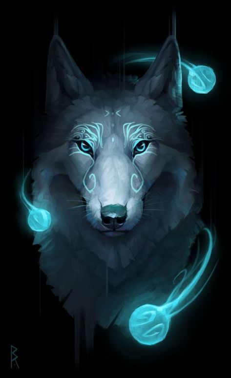 Wolf Art Fantasy, Magical Wolf, Pet Anime, Anime Wolves, Snow Wolf, Wolf Images, Mythical Creatures Fantasy, Wolf Artwork, Fantasy Wolf