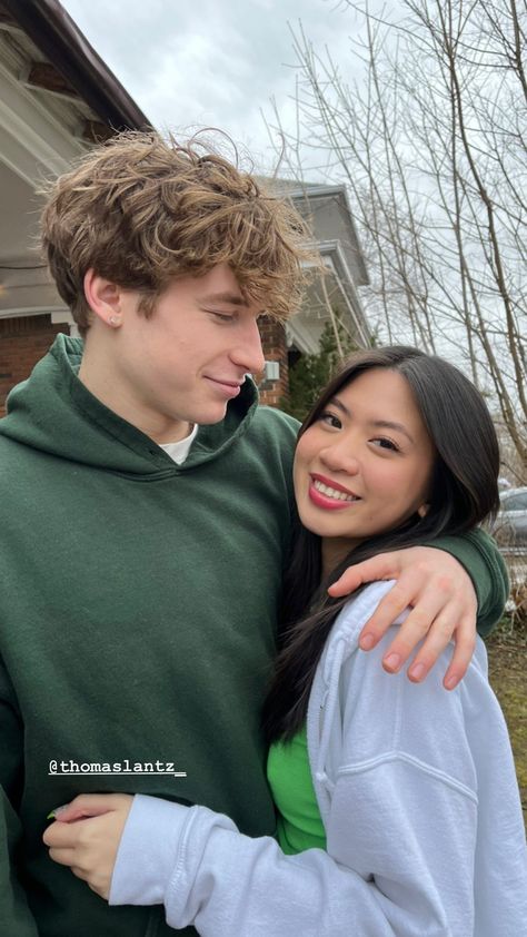 Boy Looking At Girl With Love, Oxford Study Couple, Asian Girl And White Boy, Asian White Couple, Couples Photo Ideas Instagram, Bryce Aesthetic, Asian And White Couple, School Couple, Dream Couple