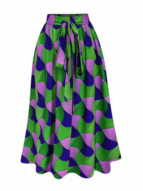 SHEIN LUNE Women Full-Print Buttoned Tie-Front Flare Hem SkirtI discovered amazing products on SHEIN.com, come check them out! Ankara Flare Skirt, Ankara Skirts, Printed Maxi Skirt, Older Women Fashion, Women's Tie, Printed Maxi Skirts, Mommy Life, Hem Skirt, Plus Size Skirts