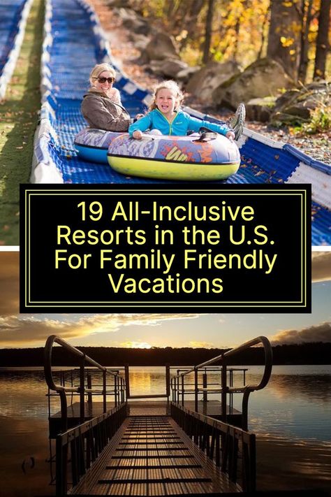 All-inclusive resorts make vacations easy and can be a good value considering all they have to offer, especially when they're not in faraway tropical locales. Although they've long been associated with romantic Caribbean vacations and overseas adventures, there are plenty of all-inclusive resorts right here in the U.S. From camping sites and beach resorts to luxury getaways and wilderness retreats, these resorts offer the best all-in-one package in America. #travel #resorts #cheap #savingmoney Cheapest All Inclusive Resorts, Caribbean All Inclusive, All Inclusive Beach Resorts, Resorts For Kids, Kid Friendly Resorts, Kid Friendly Vacations, All Inclusive Trips, Vacations In The Us, Best All Inclusive Resorts