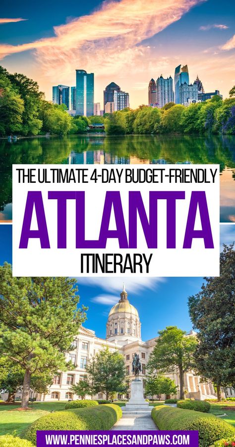 The Ultimate 4-Day Budget-Friendly Atlanta Itinerary Atlanta Itinerary, Atlanta Trip, Weekend In Atlanta, Atlanta Travel, Southern Travel, Go Usa, Travel Bucket List Usa, Travel Budget, Itinerary Template