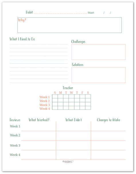 Habit Worksheet, Business Tracker, Habit Building, Homework Tracker, Monthly Review, Habit Tracker Bullet Journal, New Habits, Building Tips, Todo List