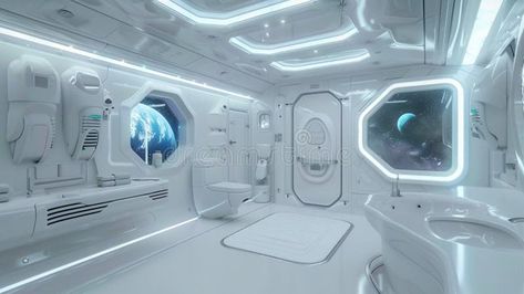 Futuristic Bathroom Inside a Spaceship With Futuristic Decoration stock images Spaceship Bathroom, Futuristic Decoration, Futuristic Bathroom, Spaceship, Photo Image, Stock Images, Stock Photos, Design