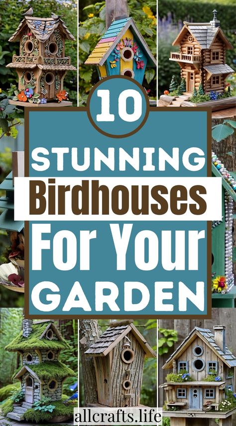 Birdhouse Display Ideas, Birdhouse Diy Ideas, Unique Bird Houses Diy Birdhouse Designs, Painting Birdhouses Ideas, Cute Birdhouse Painting Ideas, Unique Bird Houses Diy, Simple Bird Houses, Diy Birdhouse Ideas, Birdhouse Painting Ideas