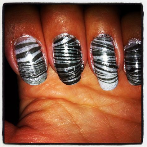 Water marble nail art #black #grey #stripes #nailart #watermarble Nail Art Black, Water Marble Nail Art, Water Marble Nails, Marble Nail Designs, Marble Nail, Water Marble, Marble Nail Art, Marble Nails, Art Black