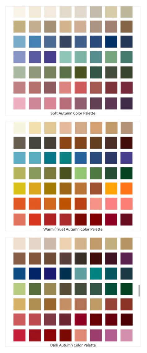 Autumn Season Colour Palette, Autumn Color Theory, Color Theory Autumn, Deep Autumn Vs Soft Autumn, Deep Autumn Color Palette Outfits For Spring, Autumn Season Palette, True Fall Color Palette, Autumn Color Analysis Palette, Toned Autumn Color Palette